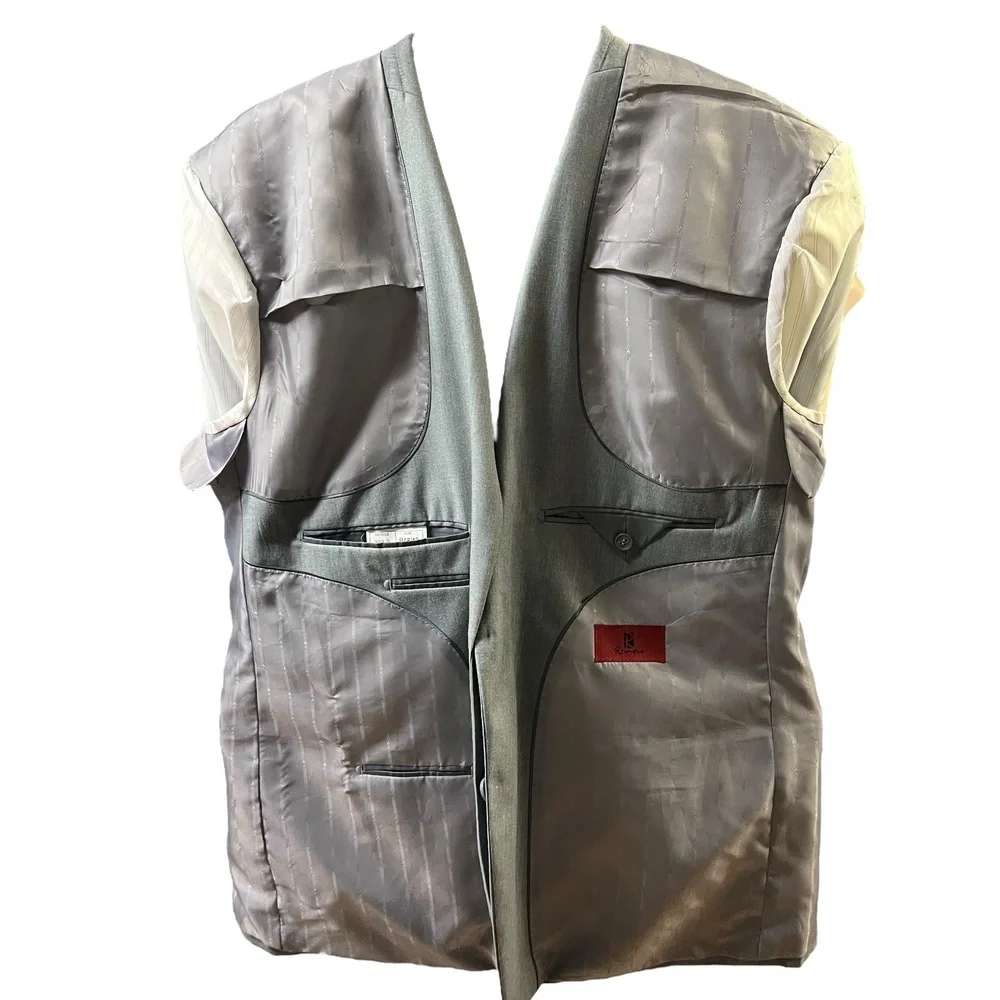 Renoir‎ Sport Coat R48/42 Grey Single Breasted Blazer Dual Vent Tailored Mens